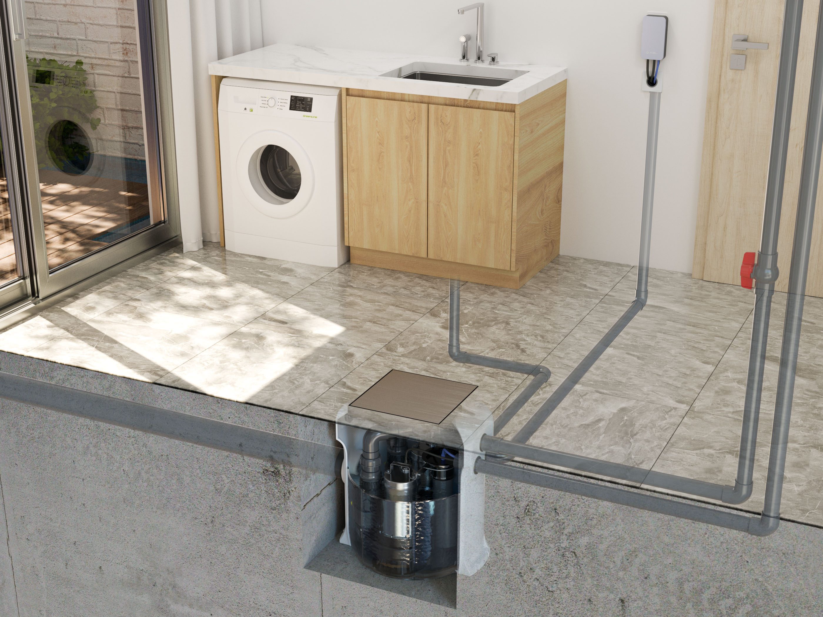 How to resolve the problem of a house with no drainage in the basement?